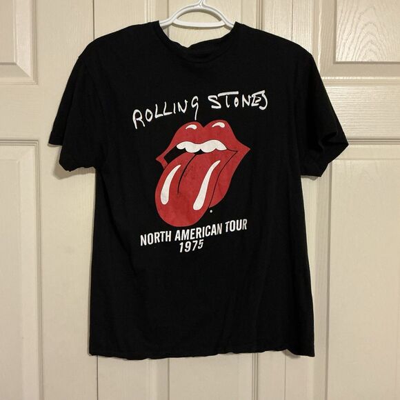 The Rolling Stones Classic Tongue Logo T-Shirt Black Unisex Short Sleeve Size M - Picture 1 of 4